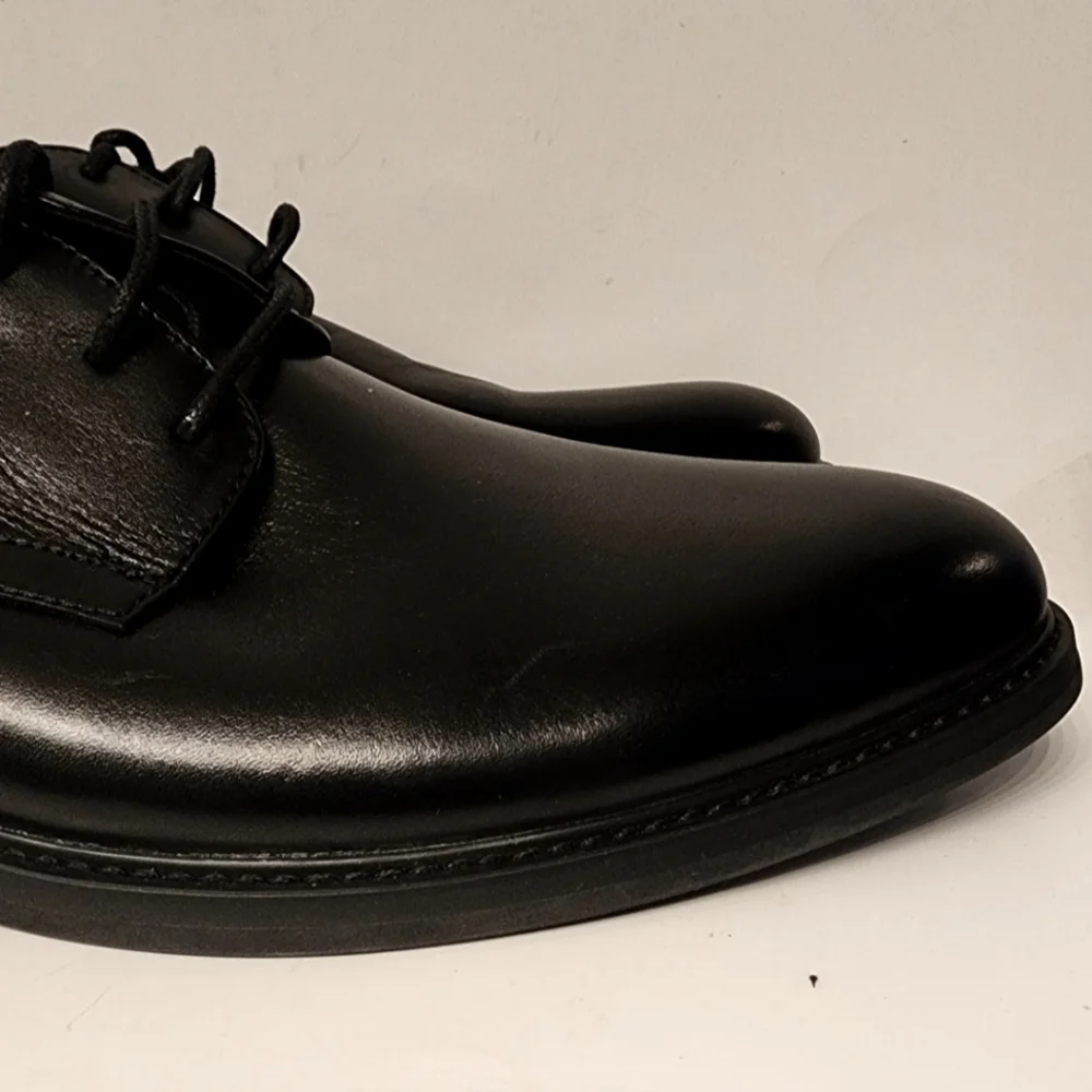 EXPRESS Men's Black Lace Up Polished Leather Dress Shoes Sz US 11